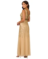 Adrianna Papell Women's Embellished Metallic Gown