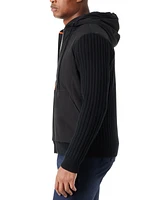 Bass Outdoor Men's Mixed Media Zip-Front Hooded Sweater Jacket