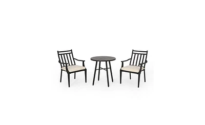 Slickblue 3-Piece Metal Bistro Set for Outdoor Dining – Stylish Table and Chairs for Patio, Garden, or Balcony