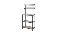 Slickblue 5-Tier Kitchen Bakers Rack with 10 S-Shaped Hooks – Rustic Gray