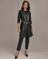 Donna Karan New York Women's Faux-Leather Belted Vest