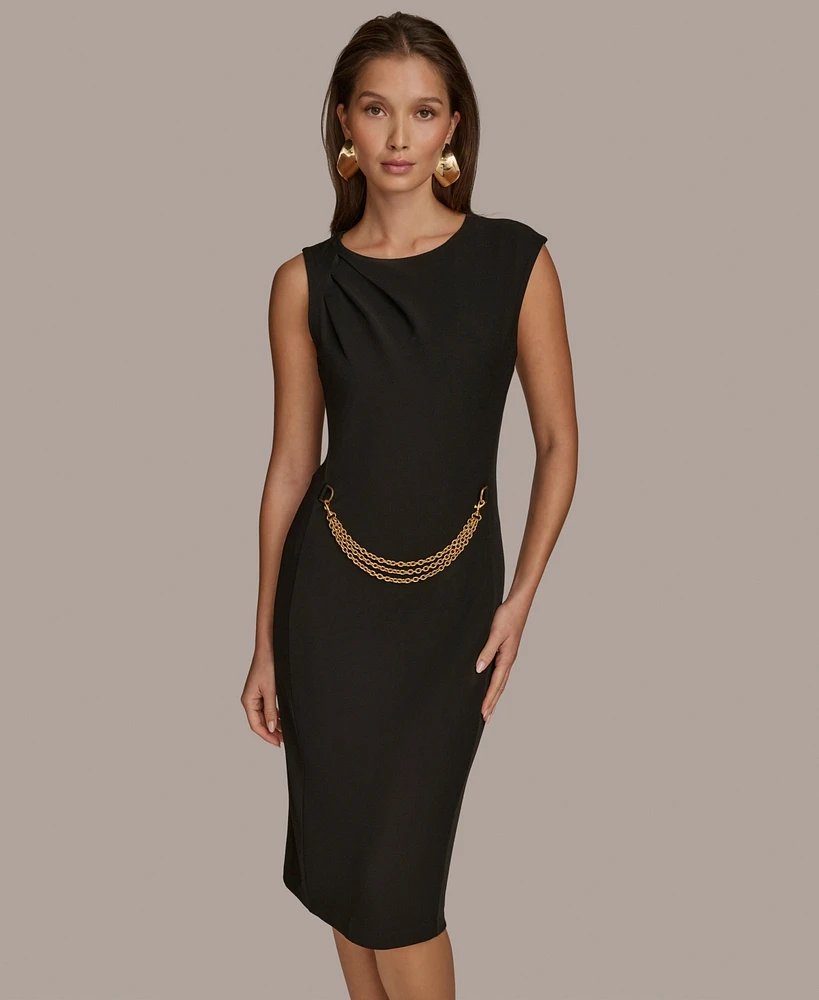 Donna Karan New York Women's Chain-Trim Sheath Dress