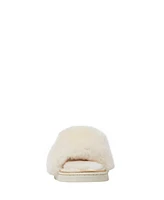 Fireside by Dearfoams Women's Cairns Genuine Shearling Fuzzy Slide Slipper