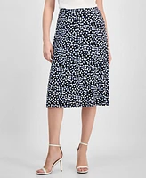 Kasper Women's Pull-On Polka-Dot Midi Skirt, Petite & Regular Sizes