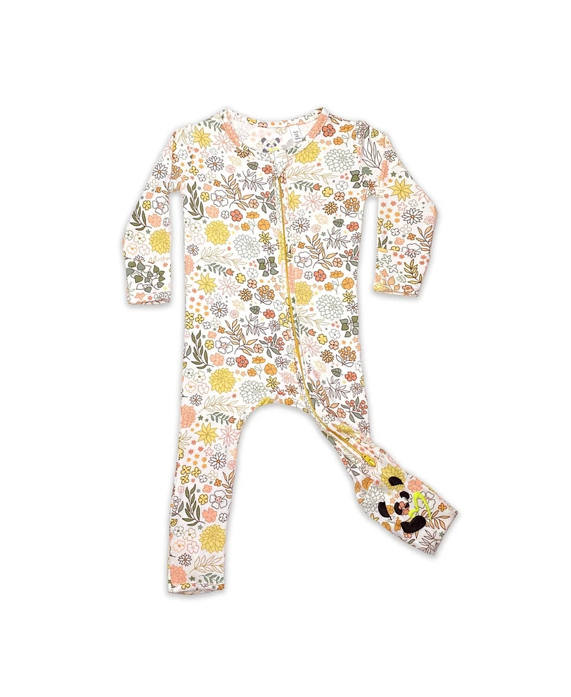 Bellabu Bear Baby Girls Fall Floral Convertible Footie