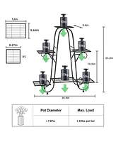 Unho Multilayer 6 Tier Plant Stand Metal Flower Rack Stand Display Holder Garden