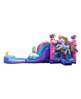 Xjump Unicorn Commercial Grade Bounce House Water Slide with Detachable Pool Combo