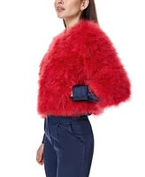 Julia & Stella by Maximilian Women's Collarless Feather Bolero