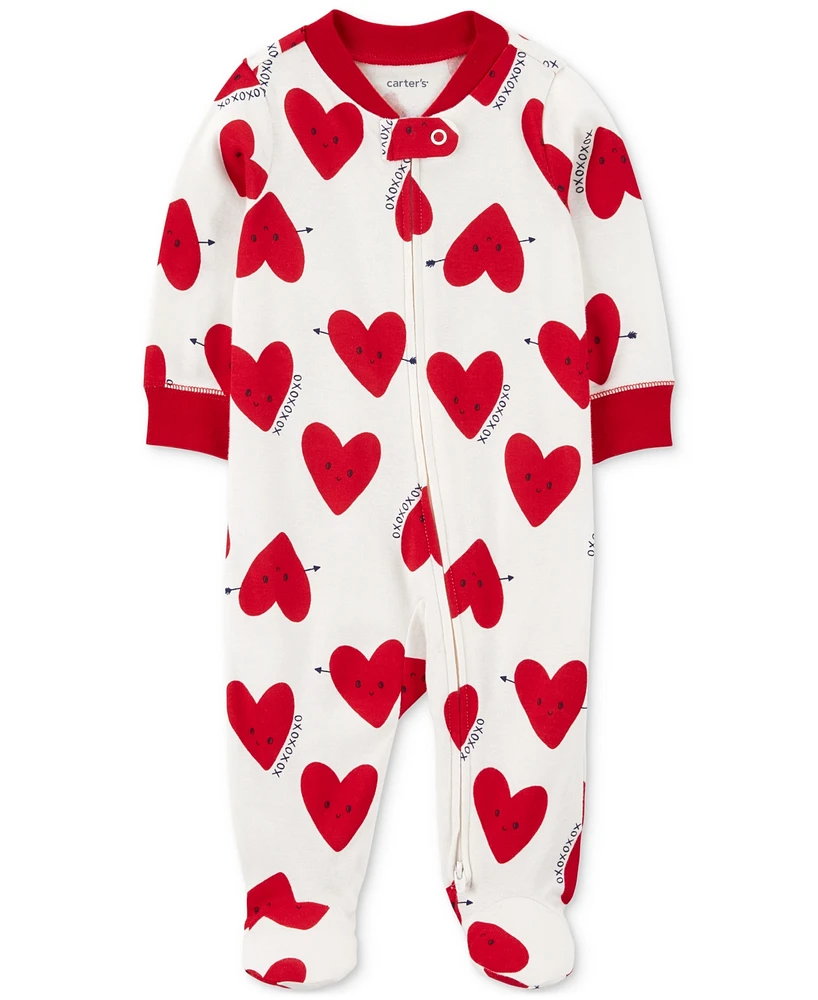 Carter's Baby Cotton Heart-Print Sleep & Play One-Piece