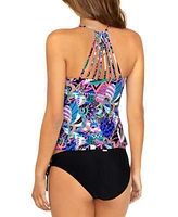 Raisins Juniors Noumea Camisole Tankini Top Side Laced Bottoms