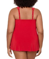 Miraclesuit Plus Size Draped Tankini Top Bikini Bottoms