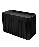 Costway 4 Foot Party Ice Cooler Folding Table Plastic with Matching Skirt