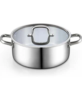 Cook N Home 7 Quart Tri-Ply Clad Stainless Steel Dutch Oven Soup Pot