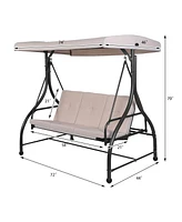 Skonyon 3 Seats Outdoor Swing Hammock with Adjustable Tilt Canopy