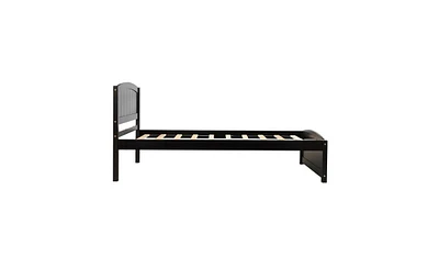 Slickblue Wood Platform Bed with Headboard,Footboard and Slat Support