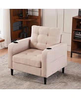 Slickblue Upholstered Armchair and Storage Ottoman Set for Stylish Functional Living Room Decor