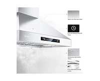 Iktch -inch Wall Mount Range Hood 900 Cfm Ducted/Ductless Convertible