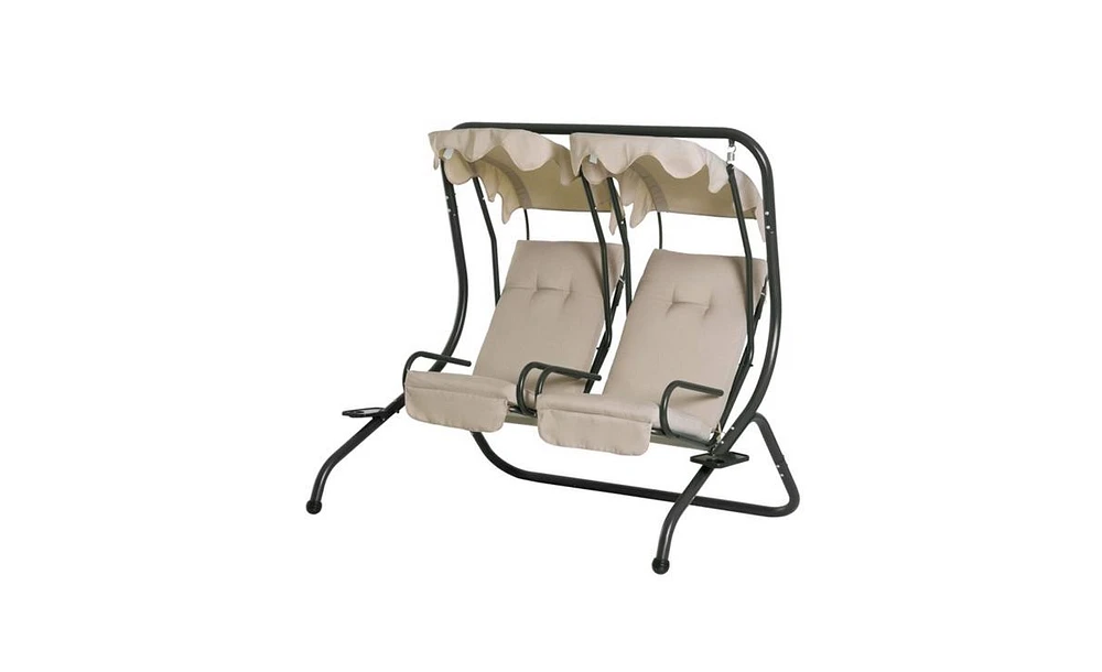 Slickblue Beige Swing Chair – Comfortable Hanging Chair for Indoor and Outdoor Relaxation, Stylish Lounge Seat