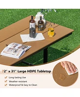 Skonyon 6 Feet Outdoor Picnic Table Bench Set for 6-8 People