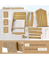 Vebreda Weather Resistant Hips Outdoor Adirondack Chair with Cup Holder
