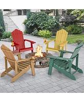 Vebreda Weather Resistant Hips Outdoor Adirondack Chair with Cup Holder