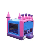 JumpOrange Commercial Grade Inflatable Princess Tiara Bounce House with Blower, Backyard Party Moonwalk Size, Outdoor Play for Kids