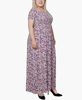 Ny Collection Plus Smocked Bodice Maxi Dress