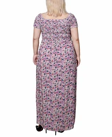 Ny Collection Plus Smocked Bodice Maxi Dress