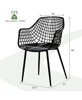 Sugift Set of 4 Heavy Duty Modern Dining Chair with Airy Hollow Backrest