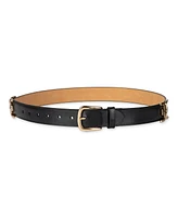 Sam Edelman Women's Double-e Hip Links Leather Belt