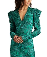 Tadashi Shoji Women's Padgett Long Sleeve Embroidered Dress