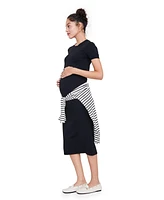 Hatch Collection Eliza Maternity Midi T-Shirt Dress