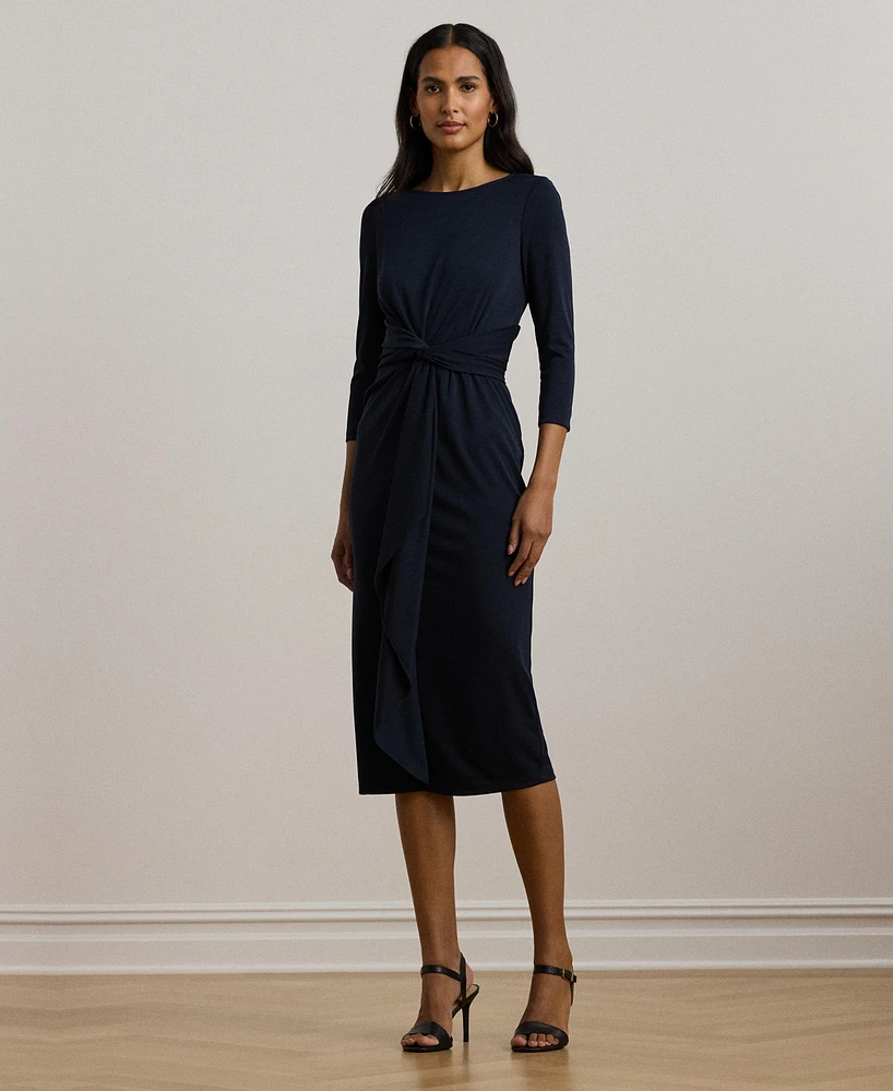 Lauren Ralph Lauren Women's Twist-Front Stretch Jersey Midi Dress