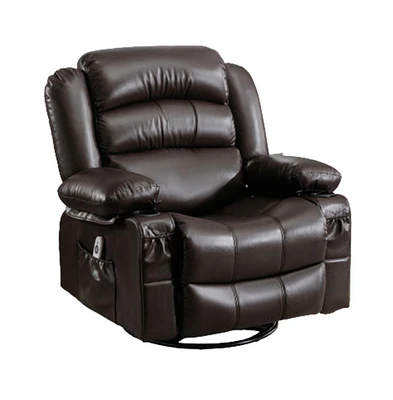 Slickblue Massage Swivel Rocker Recliner Chair with Vibration and Heat Ergonomic Lounge Chair for Ultimate Comfort