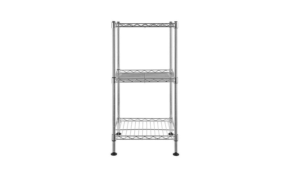 Slickblue 3-Tier Steel Wire Shelving Tower – Compact Storage Rack for Kitchen, Bathroom, and Small Spaces