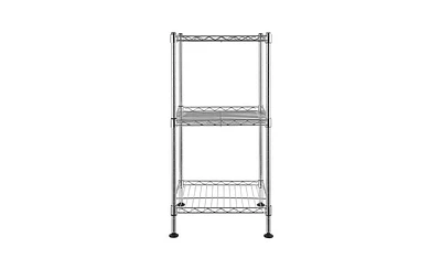 Slickblue 3-Tier Steel Wire Shelving Tower – Compact Storage Rack for Kitchen, Bathroom, and Small Spaces