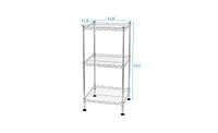 Slickblue 3-Tier Steel Wire Shelving Tower – Compact Storage Rack for Kitchen, Bathroom, and Small Spaces