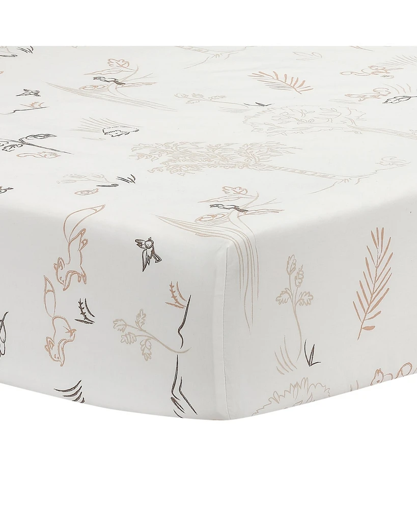 Lambs & Ivy Treetop Fox Woodland Breathable Cotton Fitted Crib/Toddler Sheet