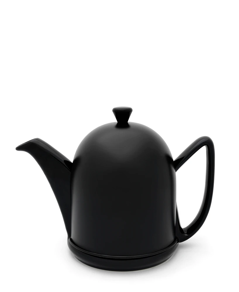 Bredemeijer Stainless Steel Doubled Walled 1 Liter Ceramic Teapot With Black Cozy