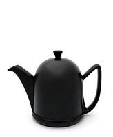 Bredemeijer Stainless Steel Doubled Walled 1 Liter Ceramic Teapot With Black Cozy