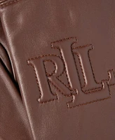 Lauren Ralph Raised Logo Leather Touch Gloves