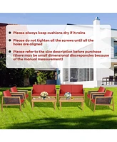 Skonyon 4 Pieces Patio Rattan Furniture Set with Removable Cushions