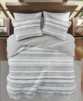 Madison Park Fraser Reversible Printed Microfiber Seersucker 3-Pc. Quilt Set