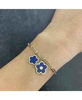 The Lovery Lapis Flower Charm 14K Gold 11 millimeters