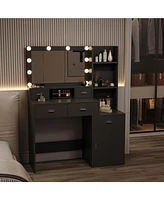 Slickblue Newly Designed Smart Mirror Dressing Table with Drawers and Storage Cabinet for Modern Elegance