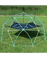 Slickblue 13ft Geometric Dome Climber Play Center, Kids Climbing Dome Tower with Hammock, Rust & Uv Resistant Steel Supporting 1000 Lbs