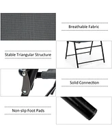 Sugift 4 Pieces Portable Outdoor Folding Chair with Armrest