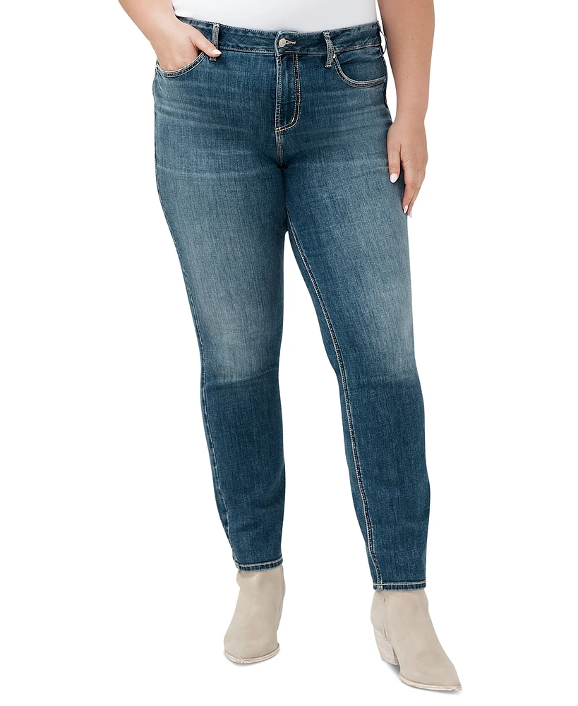 Silver Jeans Co. Plus Suki Mid-Rise Curvy-Fit Straight-Leg