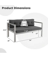 Vebreda Contemporary 2-Person Loveseat Chair with Wpc Armrests for Balcony Backyard Porch