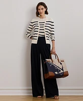 Lauren Ralph Women's Striped Cotton-Blend Cardigan